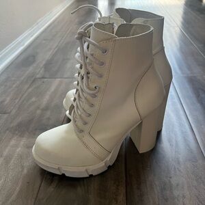 Jeffrey Campbell white boots